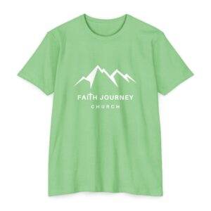 Faith Journey Church Premium T-Shirt, Motivational Tee, Unisex Graphic Shirt, Adventure Shirt 60% Poly – 40% Cotton