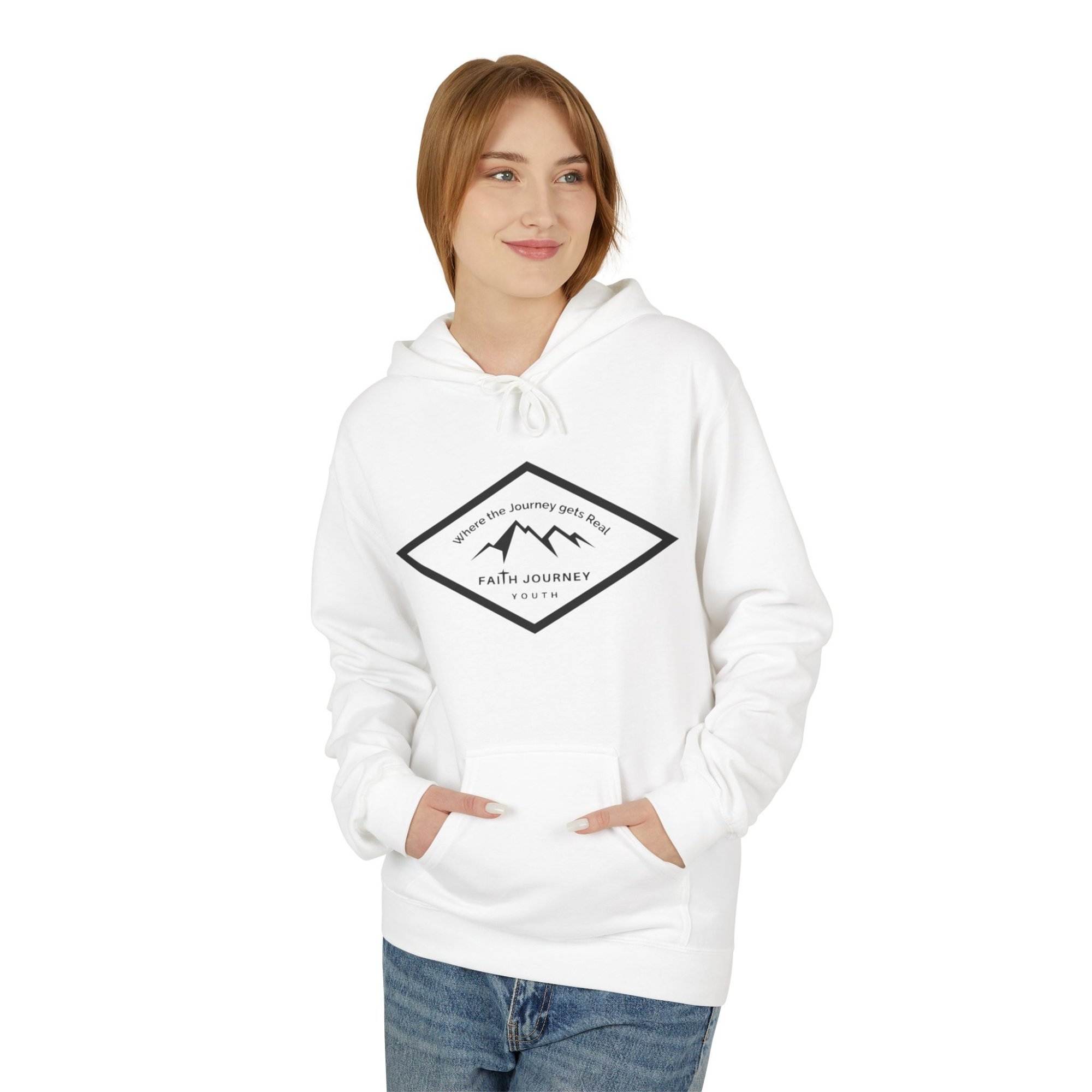 Faith Journey Youth Hoodie | Unisex Fleece Sweatshirt for Church Events, Outdoor Adventures, Cozy Gifts - Image 3